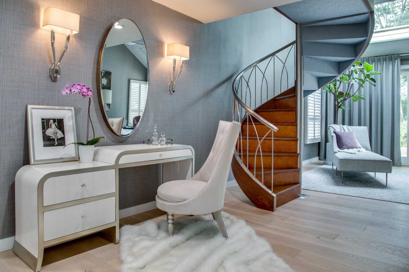 Primary bedroom interior design near Woodbury, Long Island