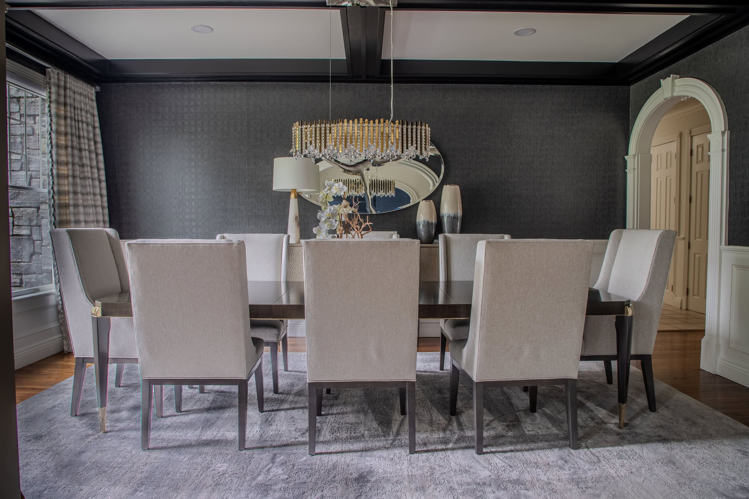 Formal dining room interior design near Woodbury, Long Island