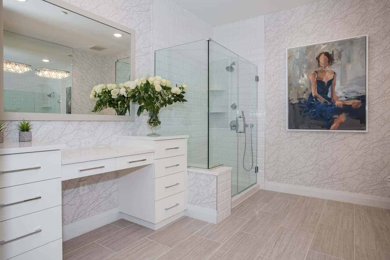 Updated bathroom interior design in Plainview, Long Island