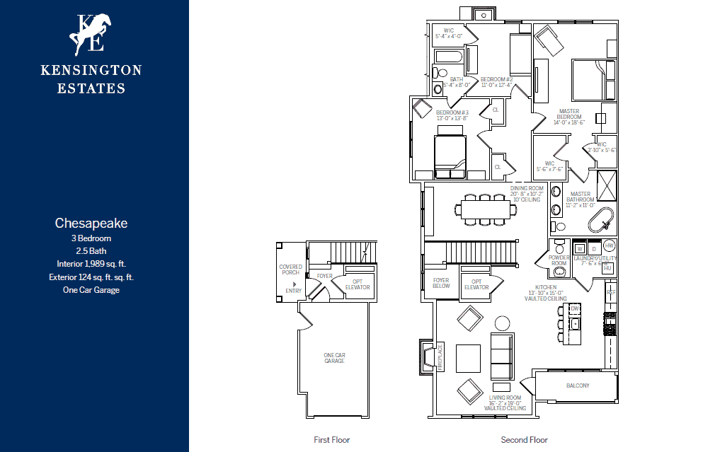 Kensington Estates Woodbury floor plans - CHESAPEAKE