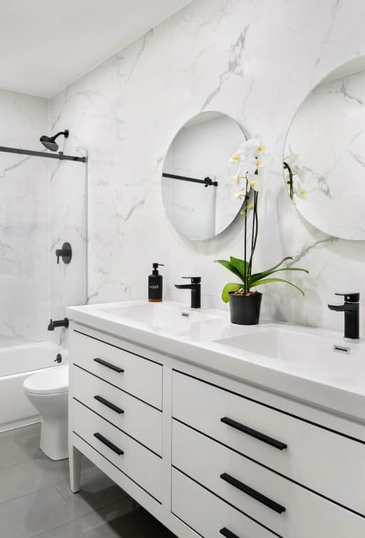Bathroom interior design, Vertical, Robyn Baumgarten interior designer, Long Island NY