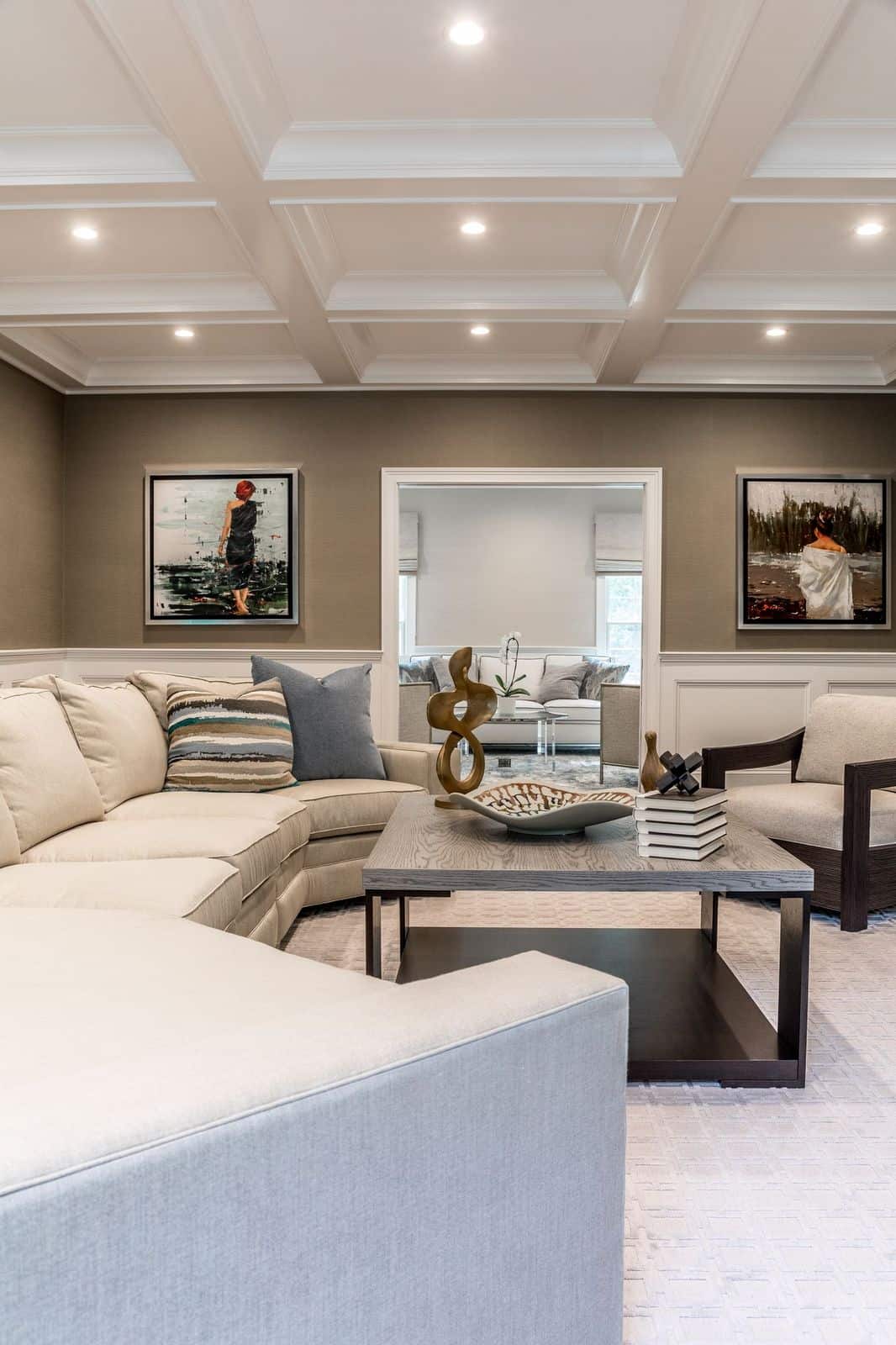 Old Westbury new home living room interior design Long Island