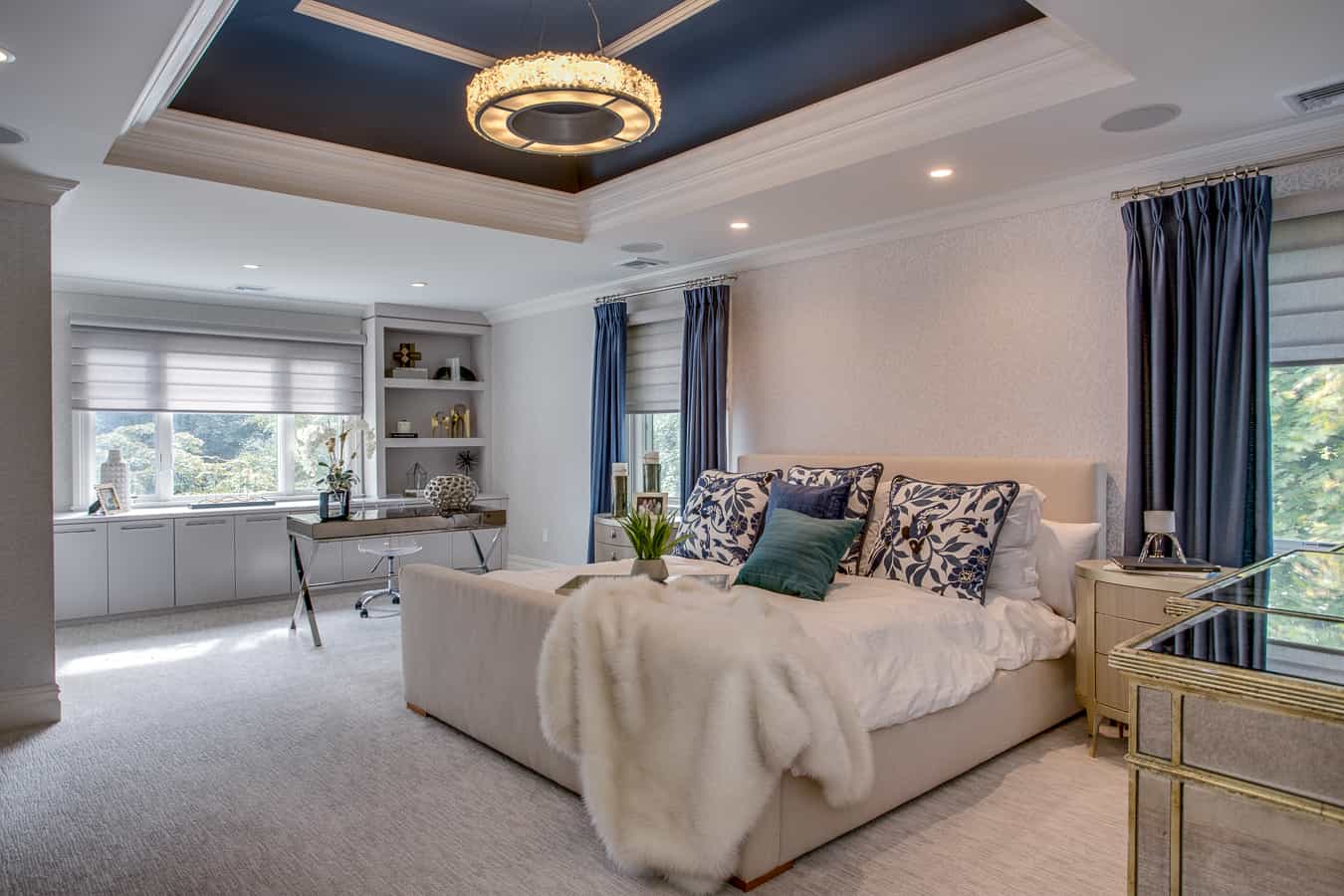 Primary suite interior design near Old Westbury, Long Island