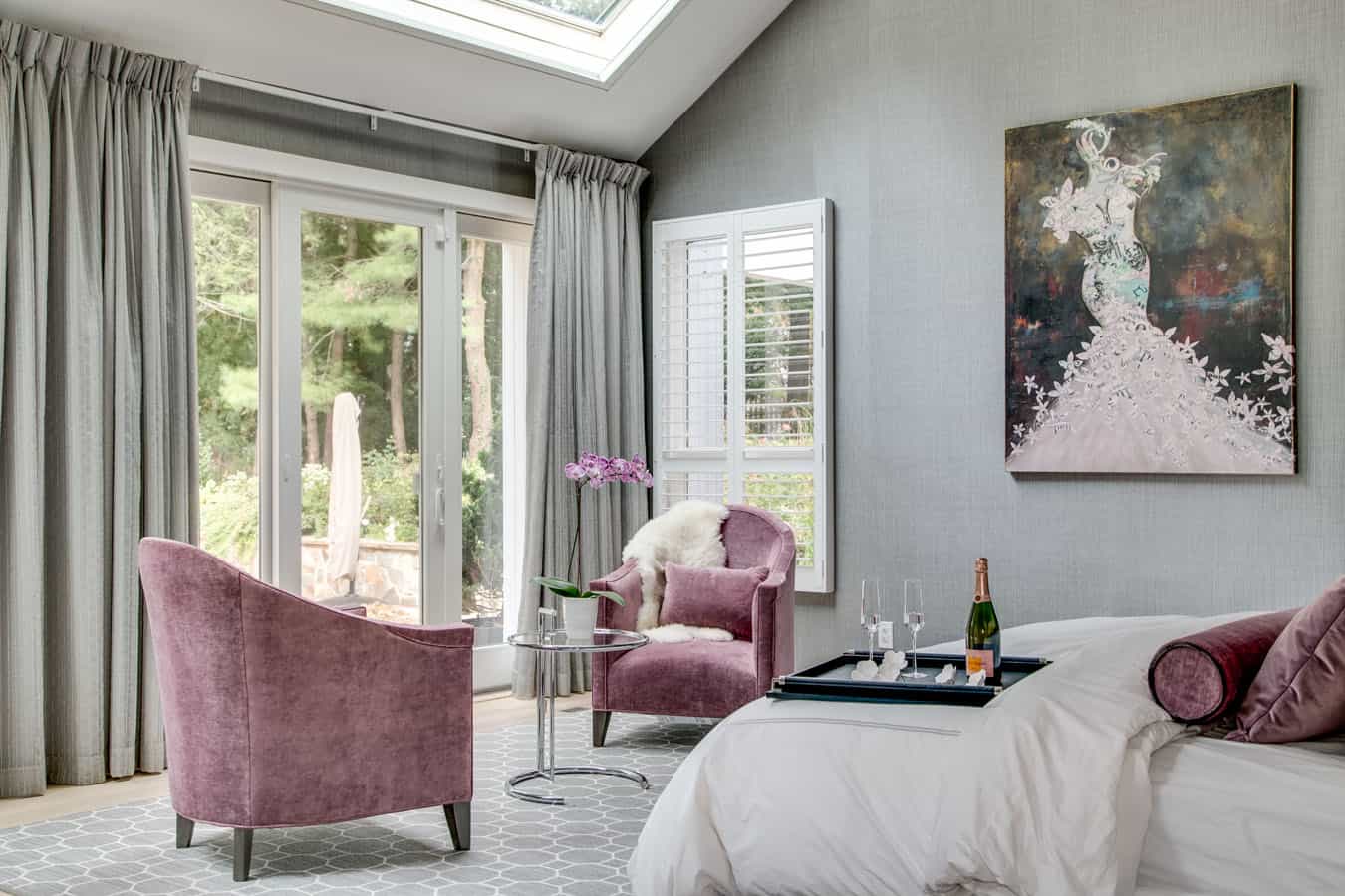 Old Brookville NY bedroom interior design after renovation