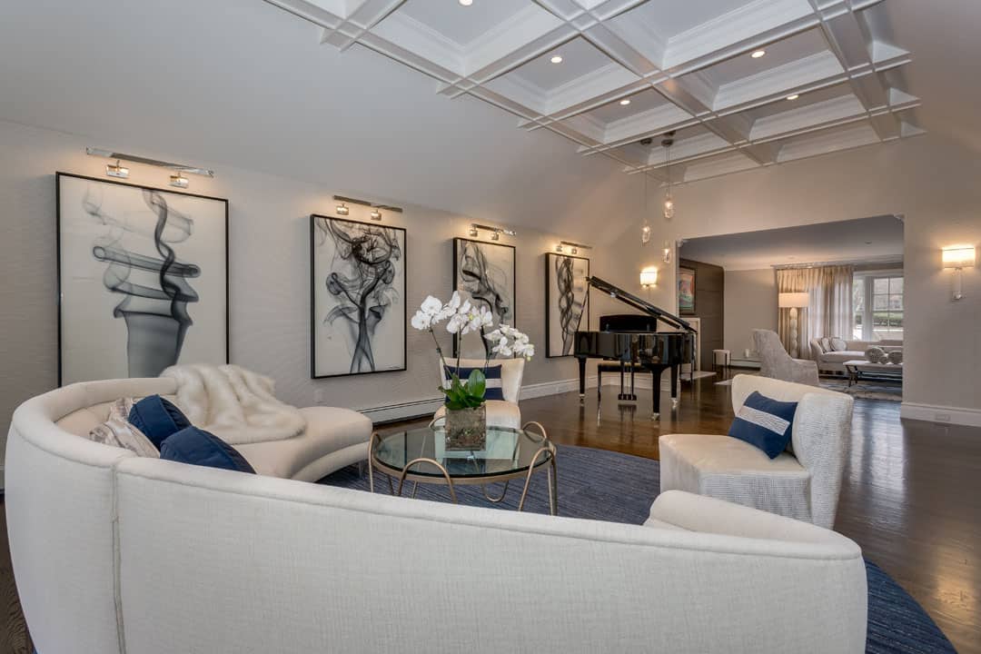 Old Westbury new home interior design after renovation Long Island