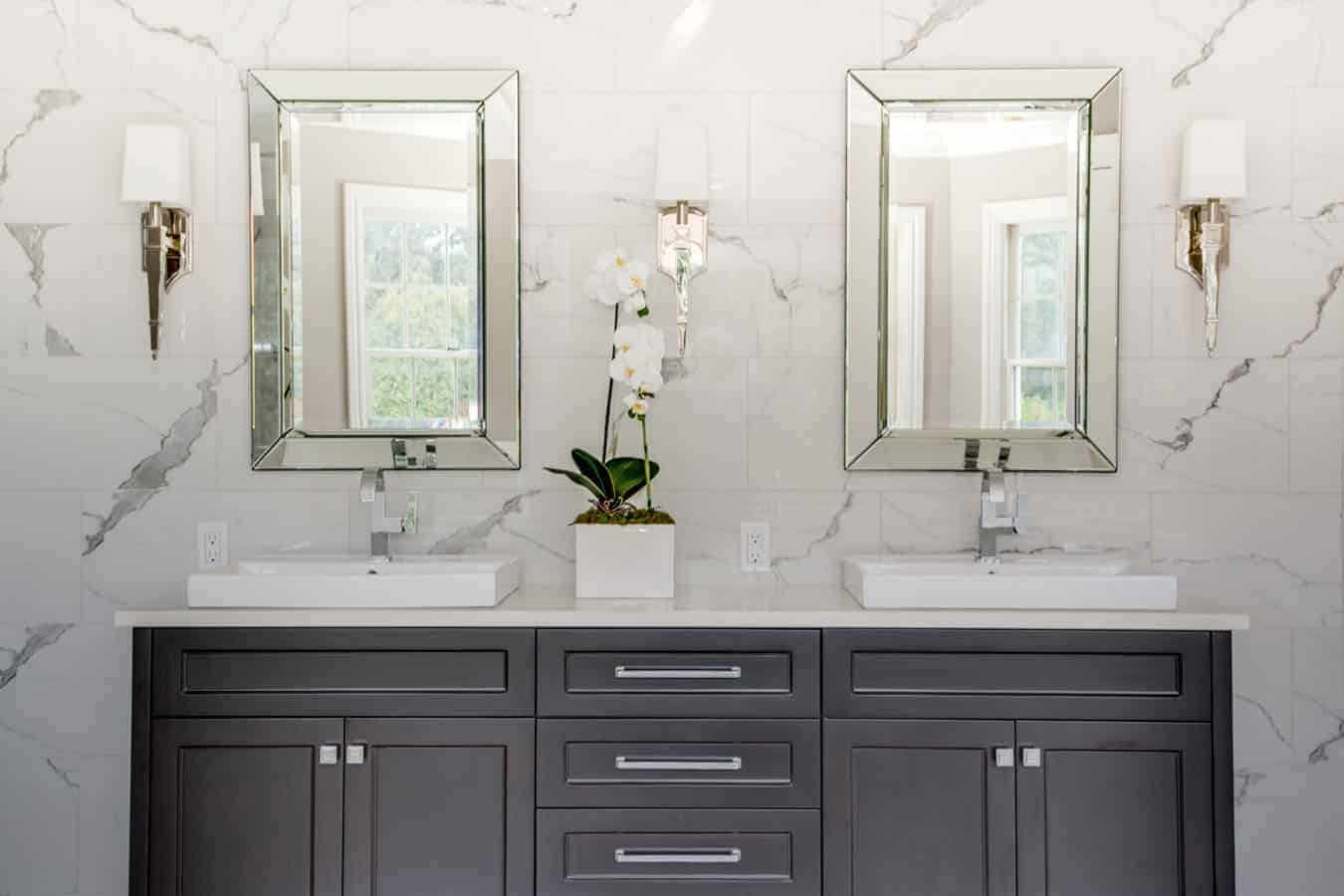Old Brookville NY main bathroom interior design after renovation