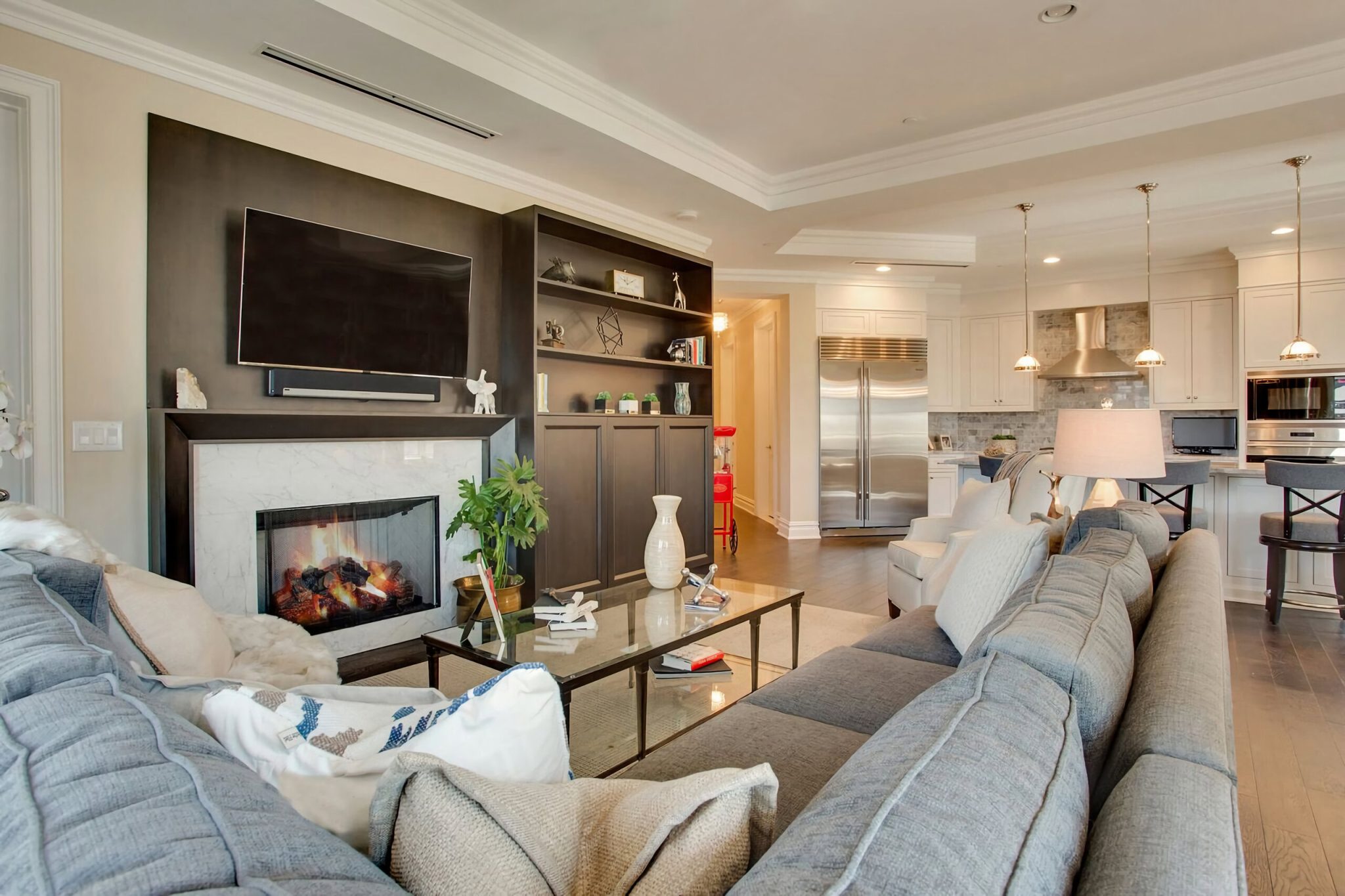 Long Island family room new home interior design