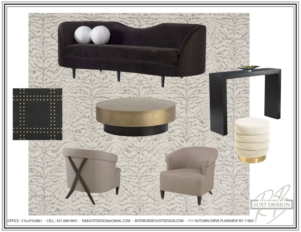 living room interior design mood board