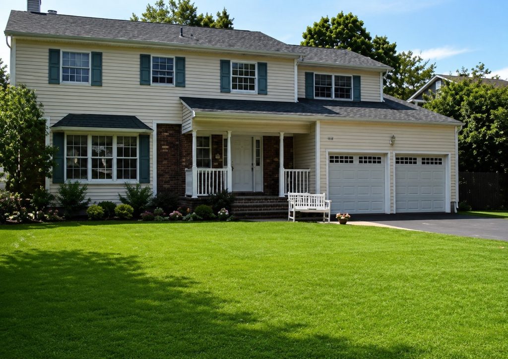 A Classic Blue-and-White Living Room in Locust Valley