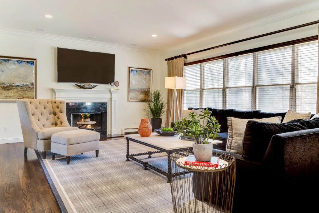 After interior design for a den in the Woodbury project
